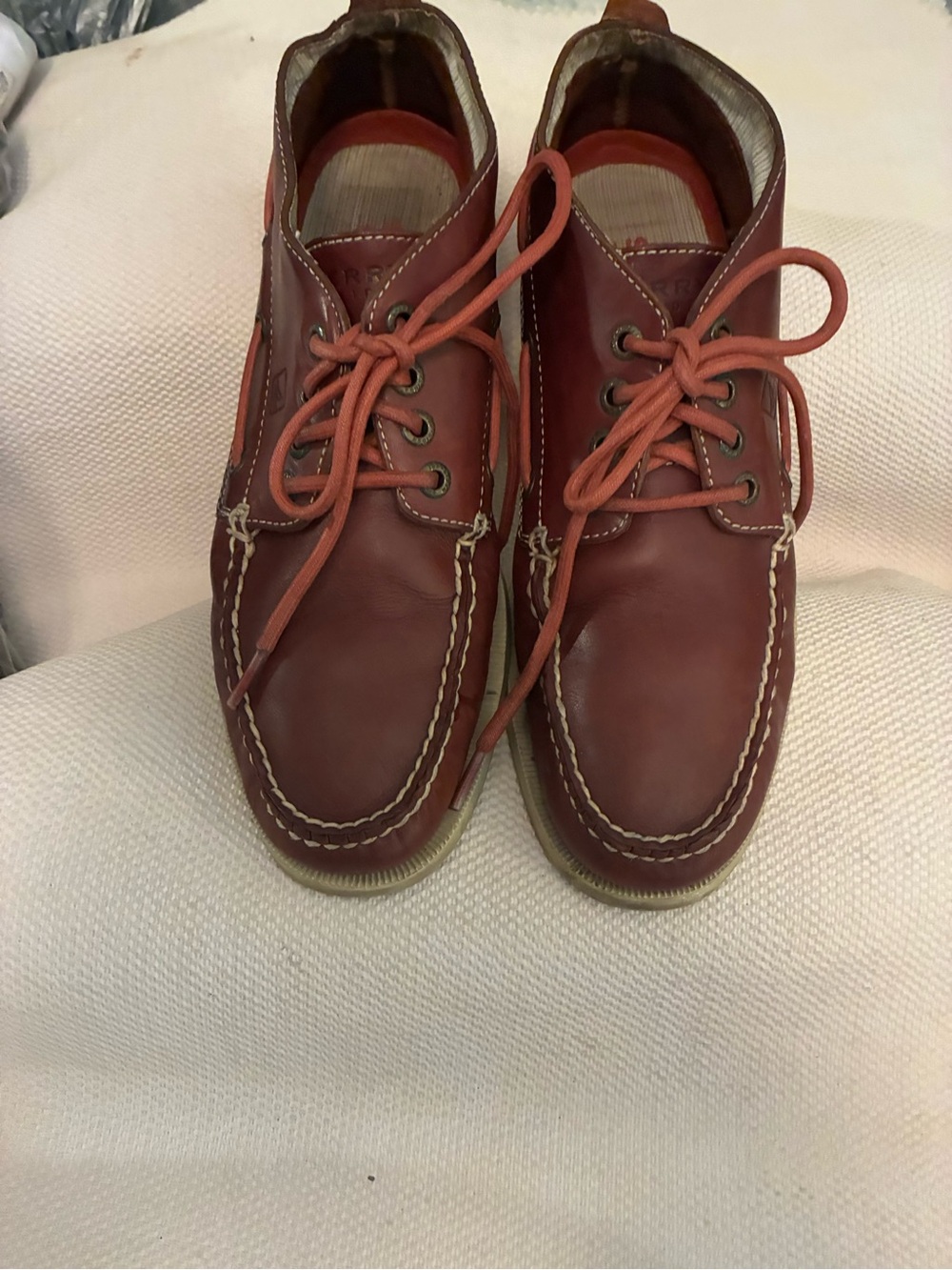 Clarks Men's Leather Boat Shoes in Reddish Brown-Size 9.5